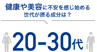 健康や美容に不安を感じ始める 世代が摂る成分は？20代～30代