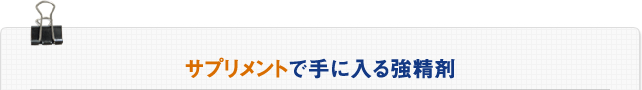 サプリメントで手に入る強精剤